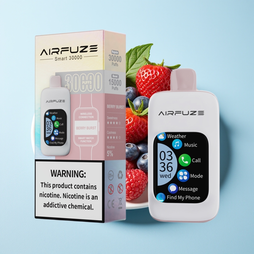 AirFuze Smart 30000 Puffs Berryspräng Disposable Pod med 5 Nikotin  Touchskärm