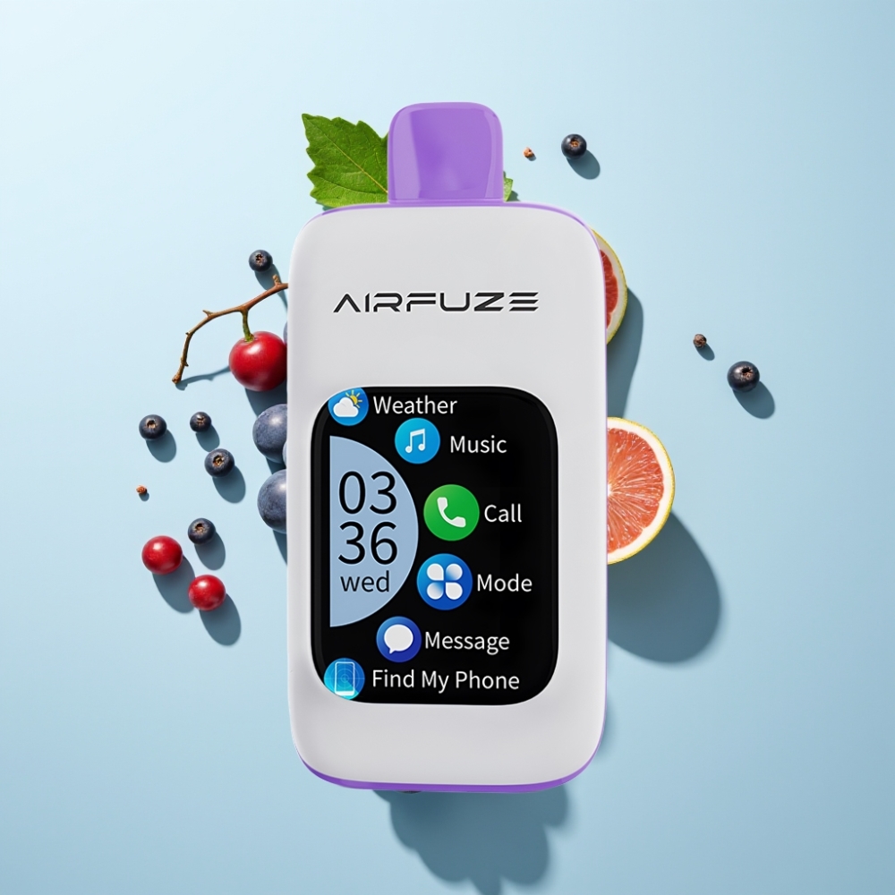 AirFuze Smart 30000 Puffs Disposable Pod Swedishtouchskärm TFT Typ-C Grape Burst