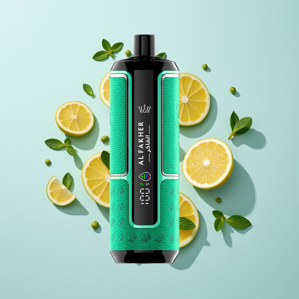 Al Fakher Crown Bar 15K Hypermax Engångs Vape Kit med Citronmynta