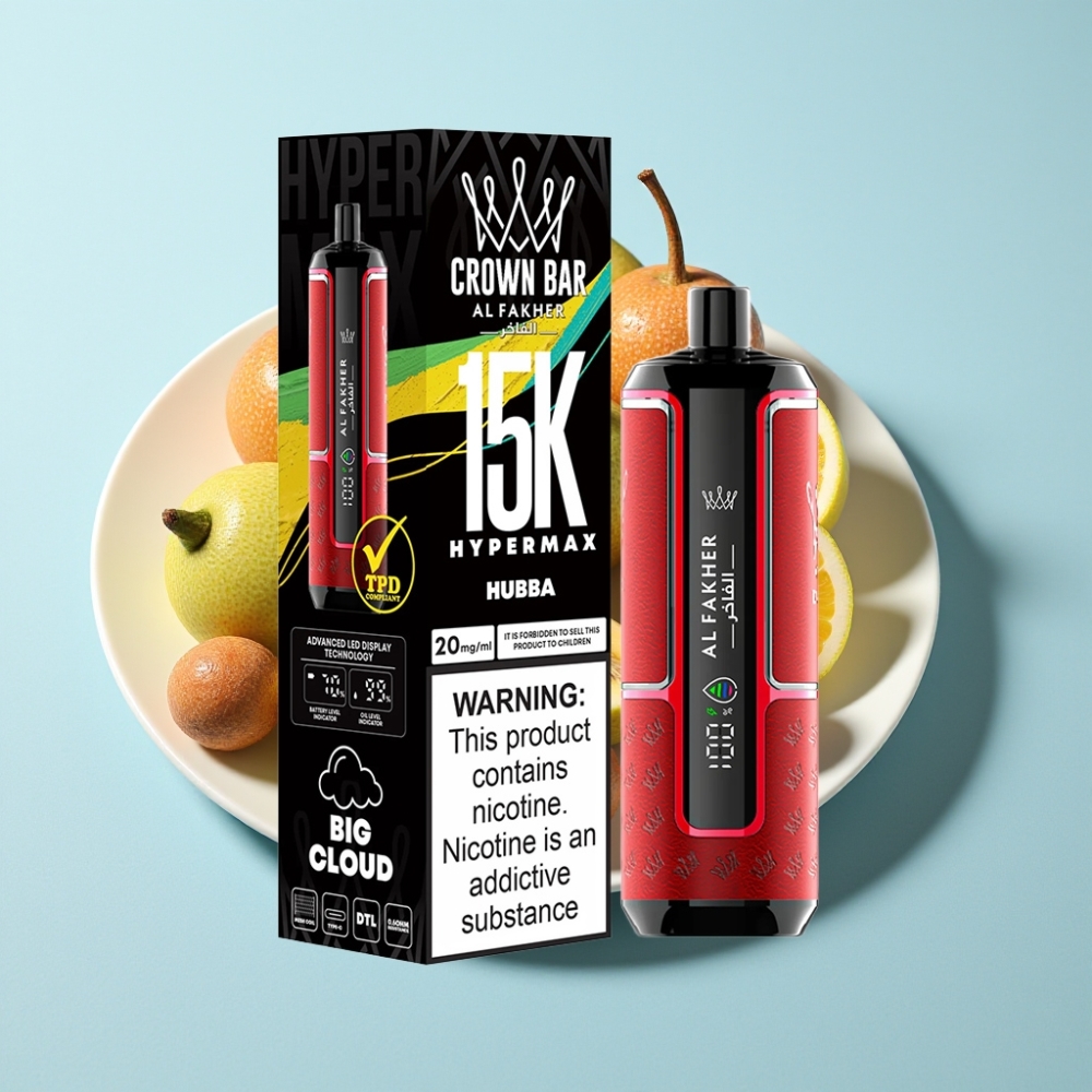 Al Fakher Crown Bar 15K Hypermax Engångs Vape Kit – 22ml 600mAh Type-C Hubba