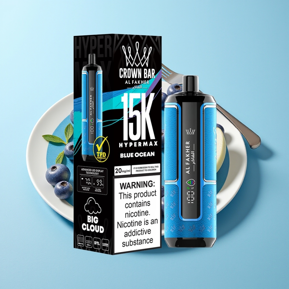 Al Fakher Crown Bar 15K Hypermax Engångs Vape Pen med 22ml  Typ-C Laddning
