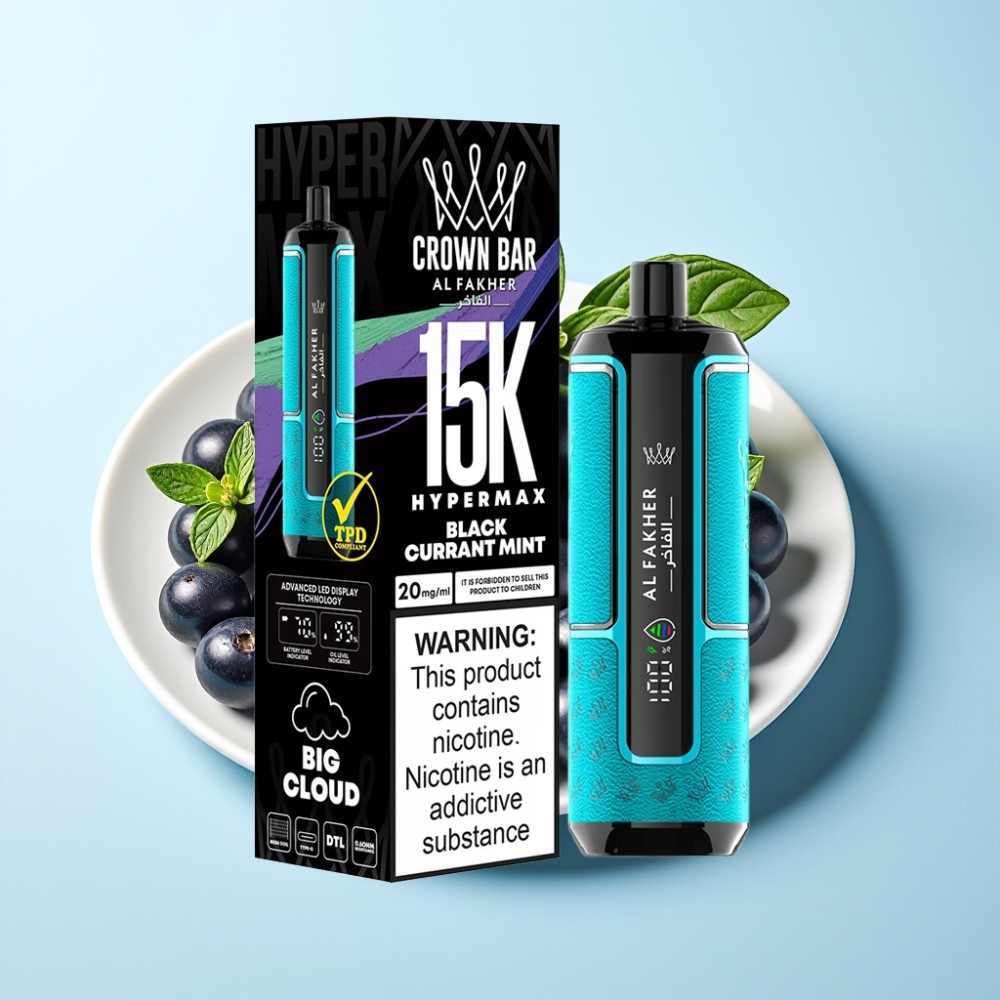 Al Fakher Crown Bar 15K Hypermax Engångs Vape Pen med 22ml och Type-C-laddning