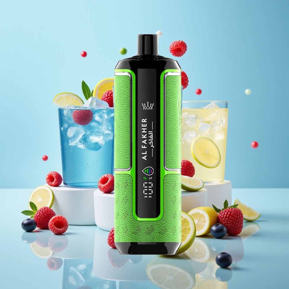 Al Fakher Crown Bar 15K Hypermax Engångsvape 22ml 600mAh Type-C Blå Hallon Lemonad