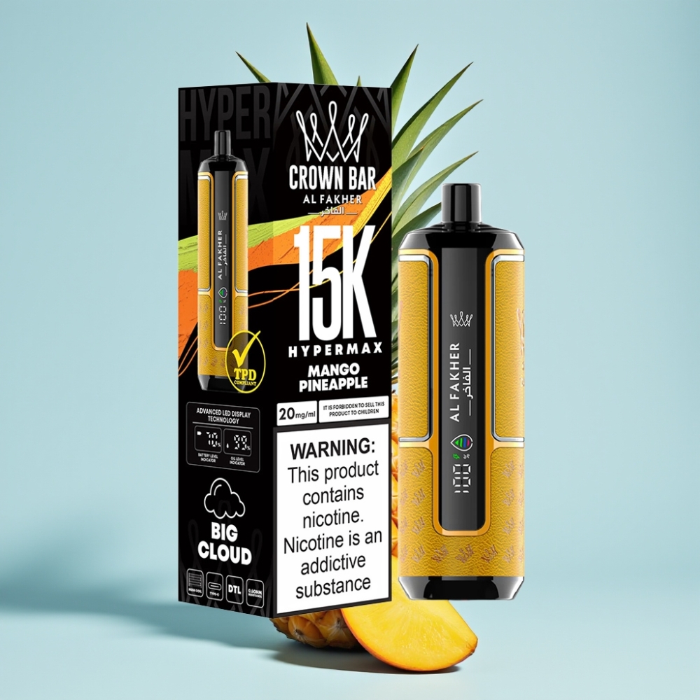 Al Fakher Crown Bar 15K Hypermax Engångsvape Mango Ananas 22ml 600mAh