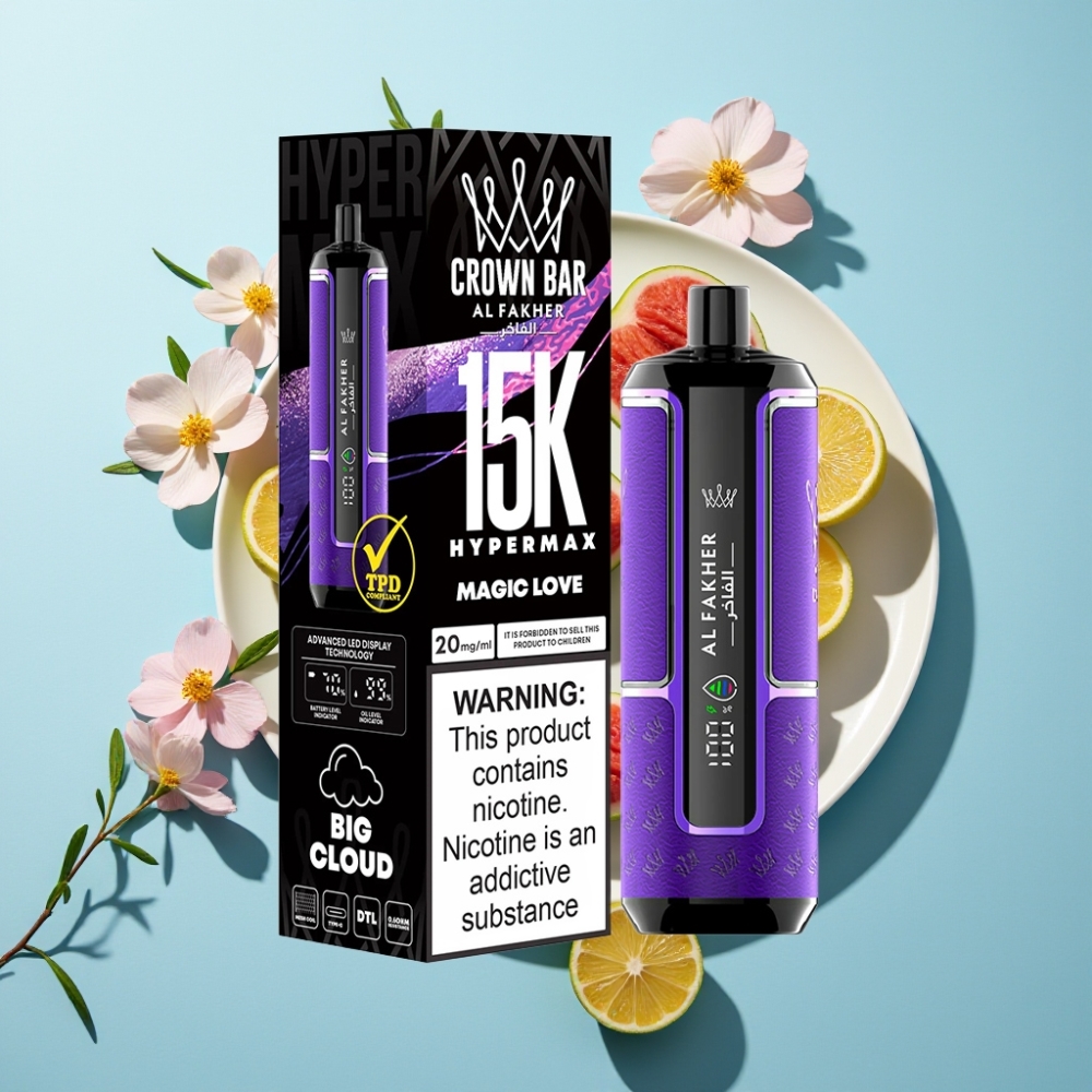 Al Fakher Crown Bar 15K Hypermax Engångsvape – 22ml 600mAh Magic Love