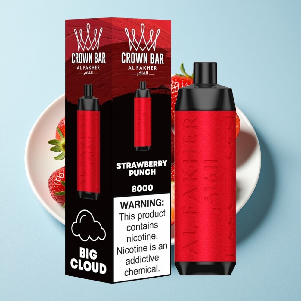 Al Fakher Crown Bar 8000 Crystal 600mAh 18ml Jordgubb Punch