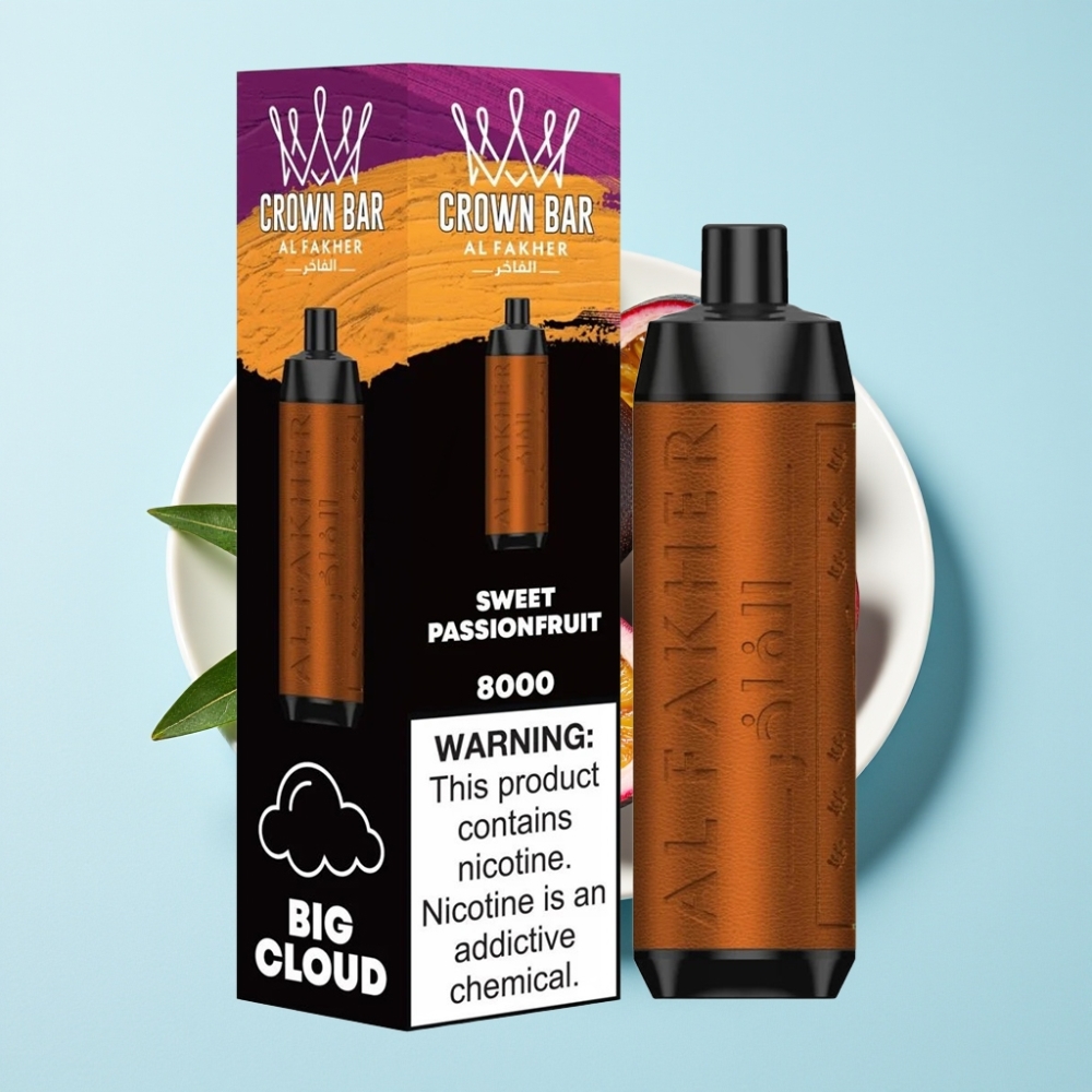 Al Fakher Crown Bar 8000 Crystal Disposable Vape 18ml Söt Passionfrukt