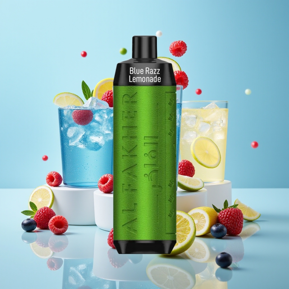 Al Fakher Crown Bar 8000 Crystal Disposable Vape Blå Hallon  Citron med 600mAh  USB-C