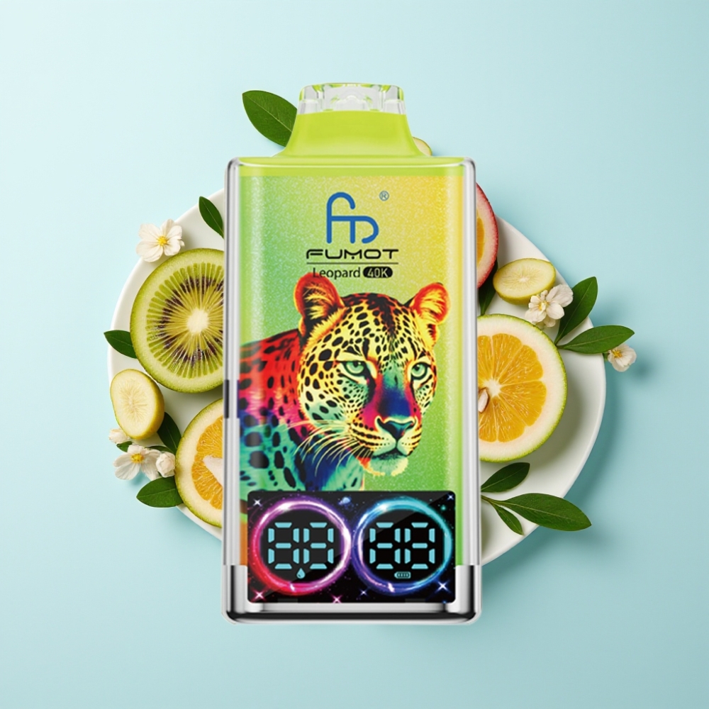 Fumot Leopard 40K Puffs Disposable Vape Dual Mesh Typ-C Laddning Kiwi Passionfrukt Guava