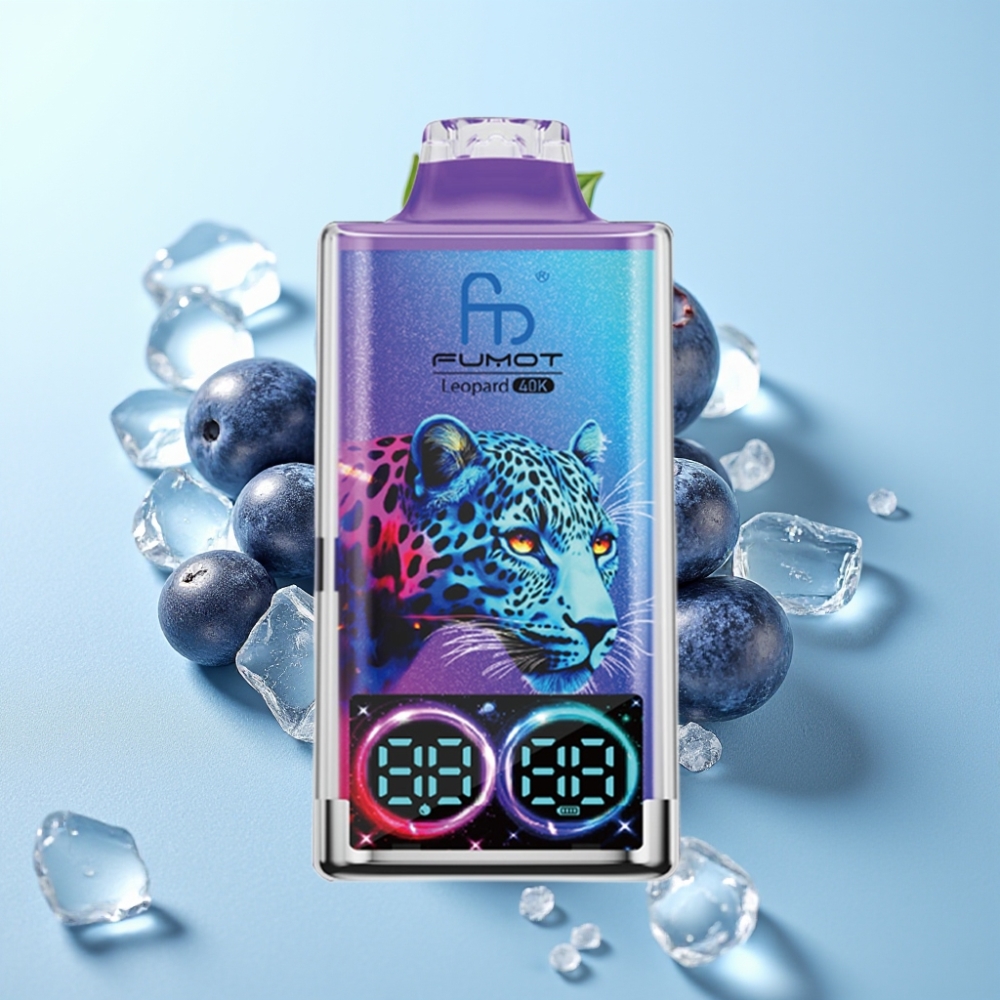 Fumot Leopard 40K Puffs Dual Mesh Digital Display Blåbär på Is