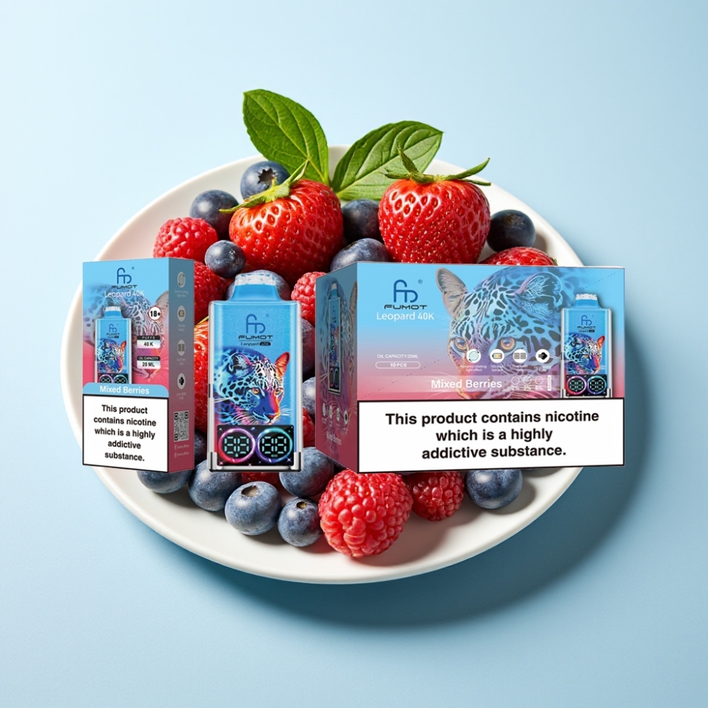 Fumot Leopard 40K Puffs Dual Mesh Digital Display Mixed Berries