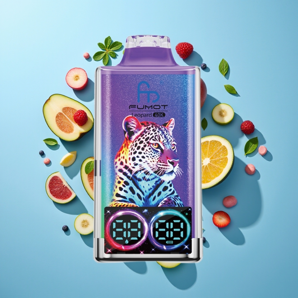 Fumot Leopard 40K Puffs Dual Mesh Digital Display Mr Blue