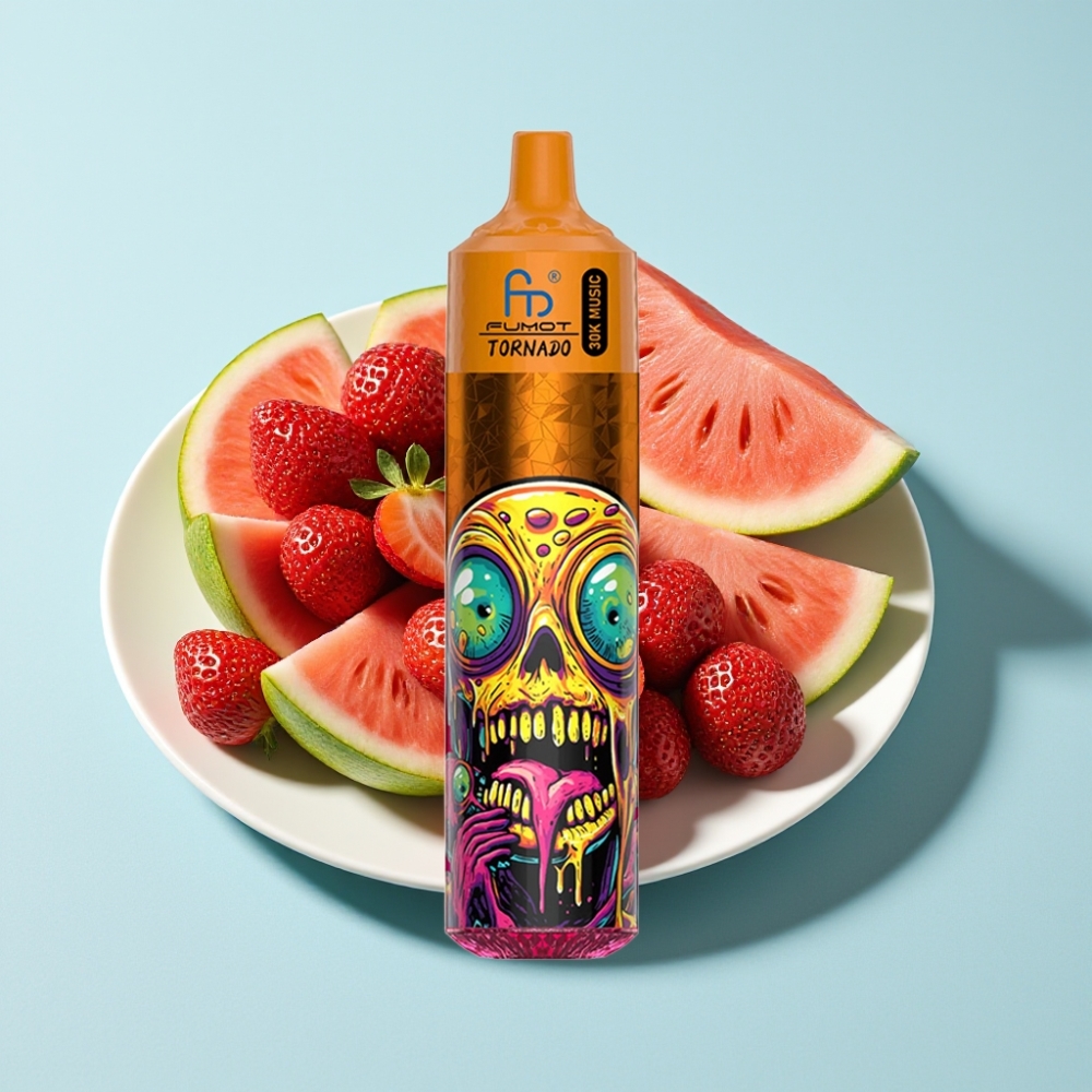Fumot RandM Tornado 30000 Puffs 30mL 5 Jordgubb Vattenmelon LED