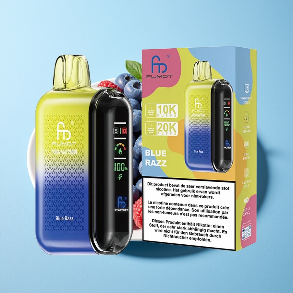 Fumot Tornado 20000 Puffs Dual Mesh 20ml Blå Razz