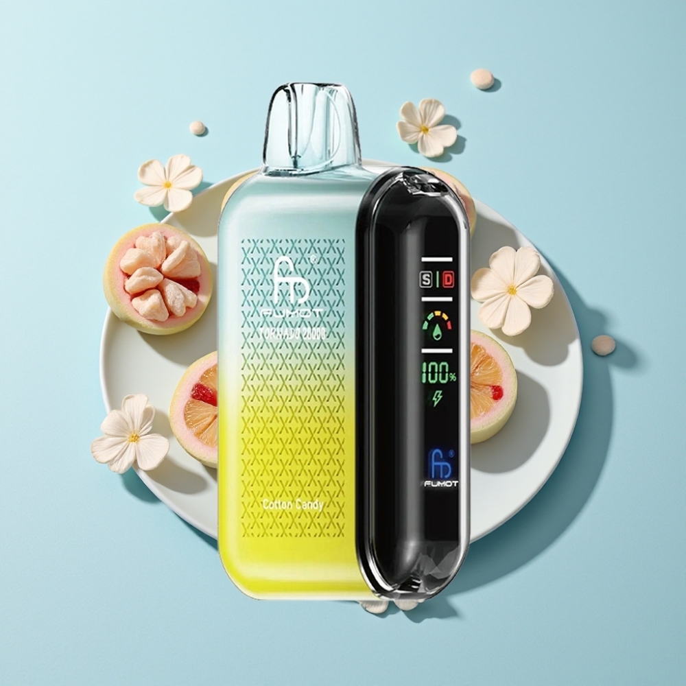 Fumot Tornado 20000 Puffs Dual Mesh 20ml Smart Display Cotton Candy