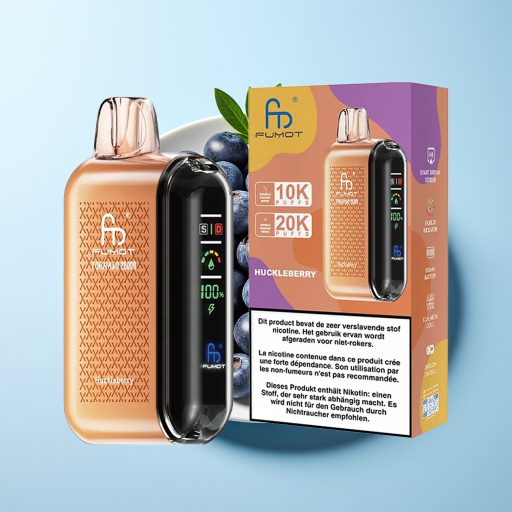 Fumot Tornado 20000 Puffs Dual Mesh 20ml Smart Display Huckleberry