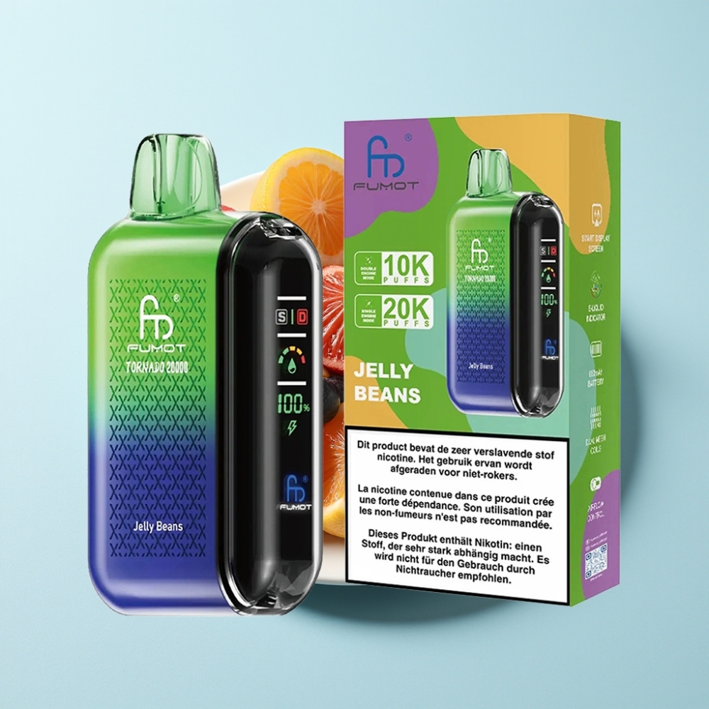 Fumot Tornado 20000 Puffs Dual Mesh Coil 20ml Smart Display Jelly Beans