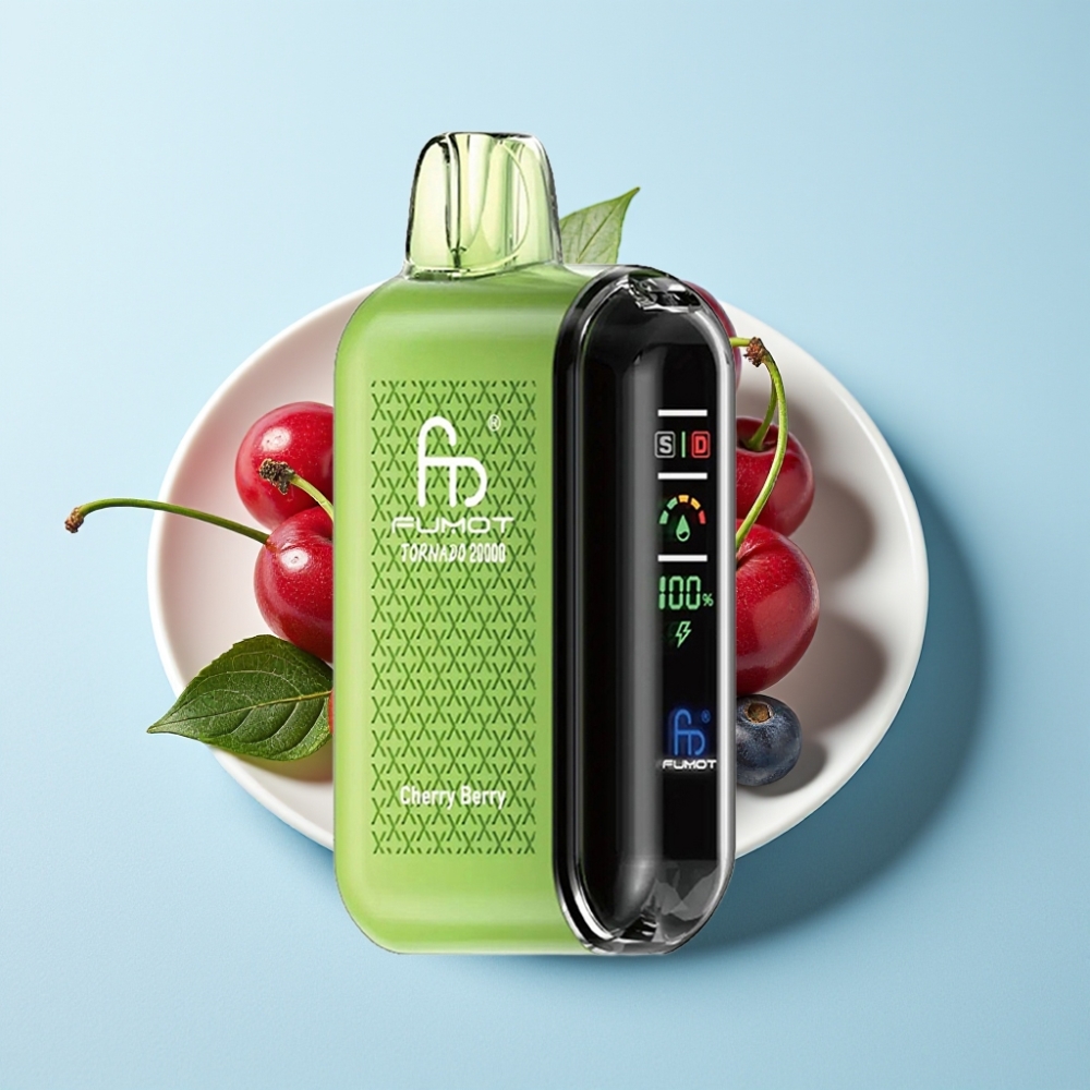 Fumot Tornado 20000 Puffs Dual Mesh Coil Smart Display Cherry Berry
