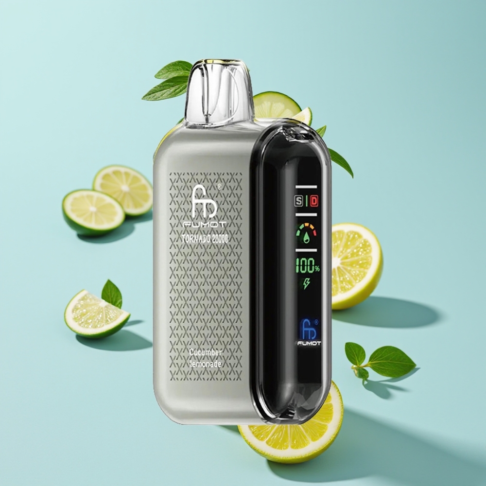 Fumot Tornado 20000 Puffs Dual Mesh Coil Smart Display Cucumber Lemonade