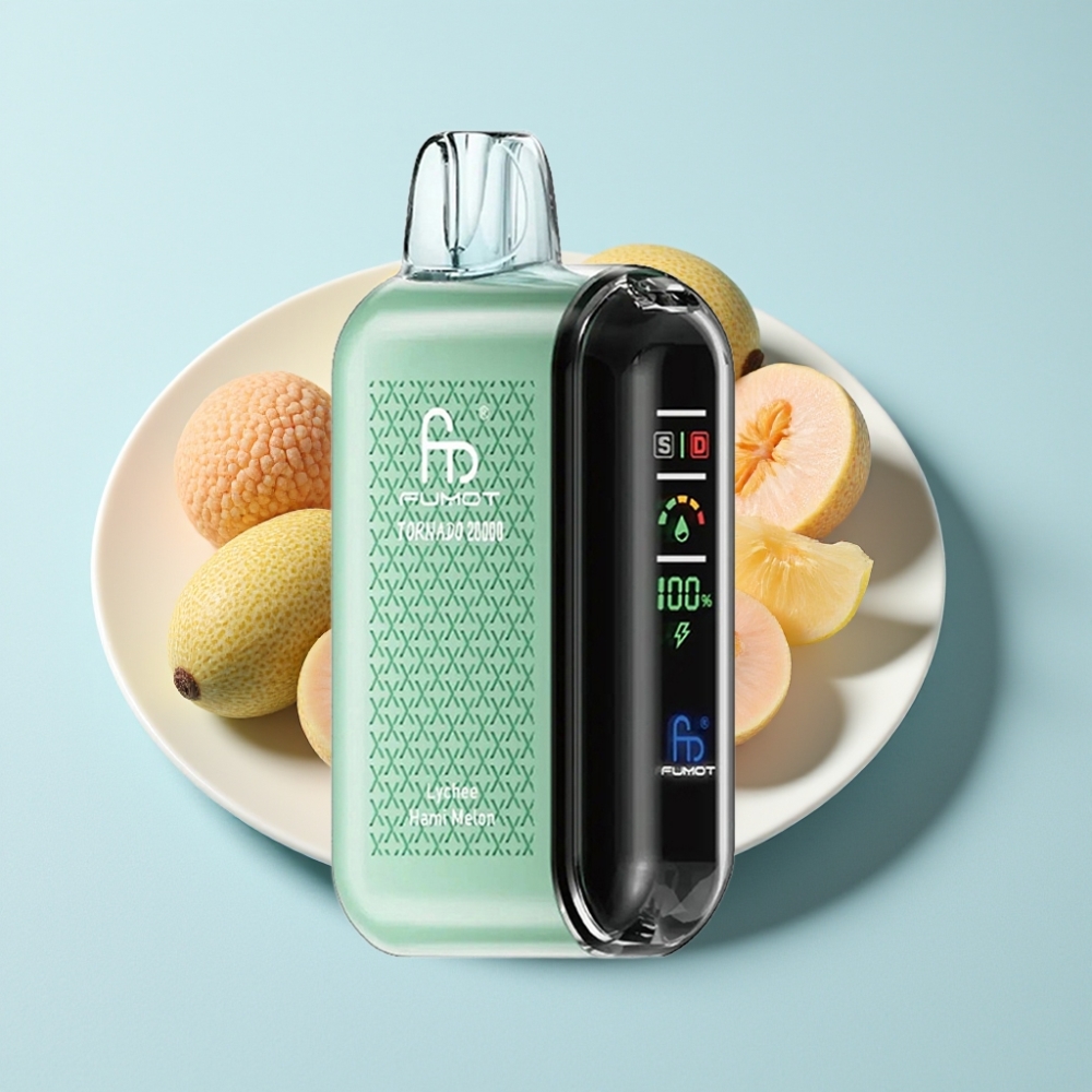 Fumot Tornado 20000 Puffs Dual Mesh Coil Smart Display Lychee Hami Melon