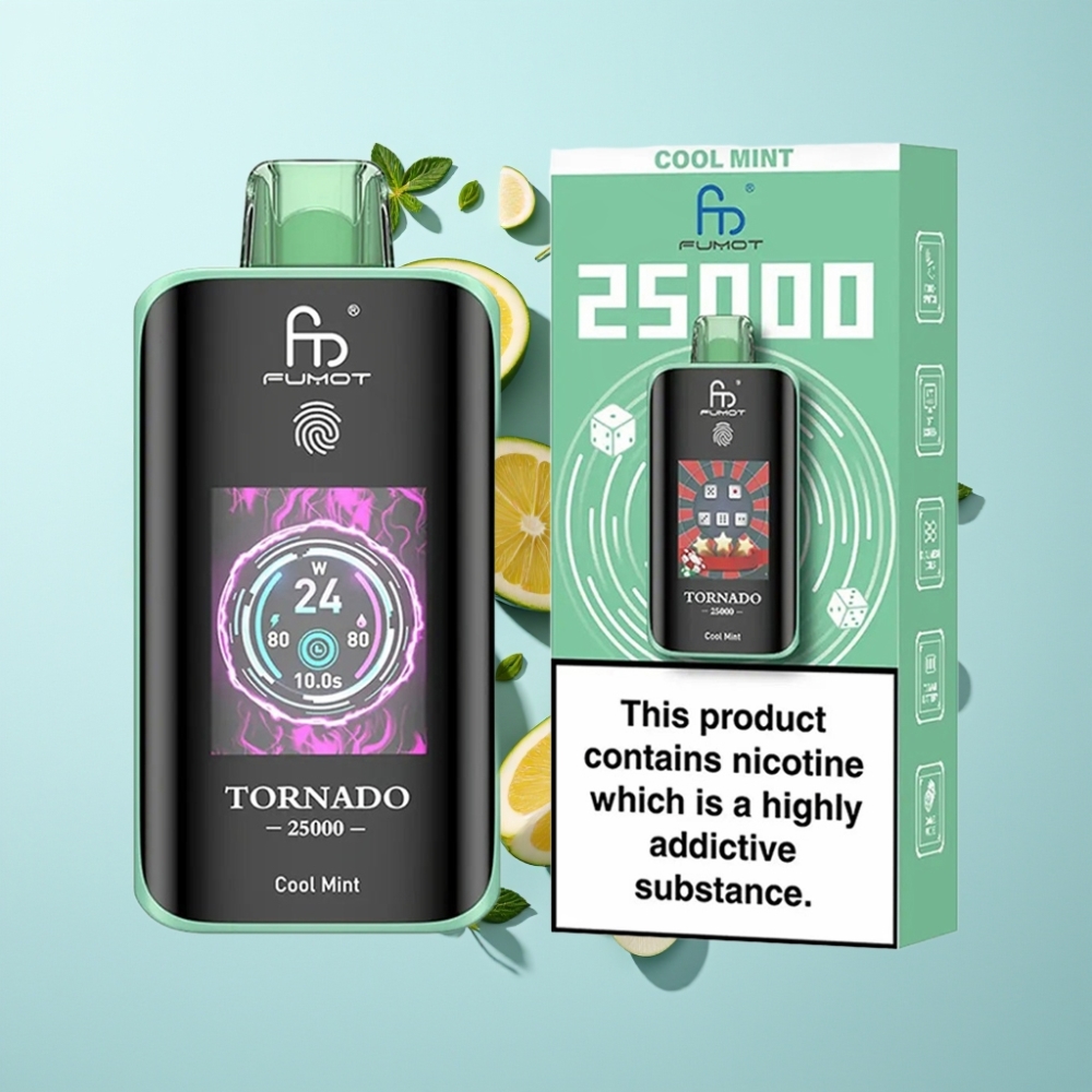 Fumot Tornado 25000 Puff HD Skärm 700mAh 20ml Cool Mint