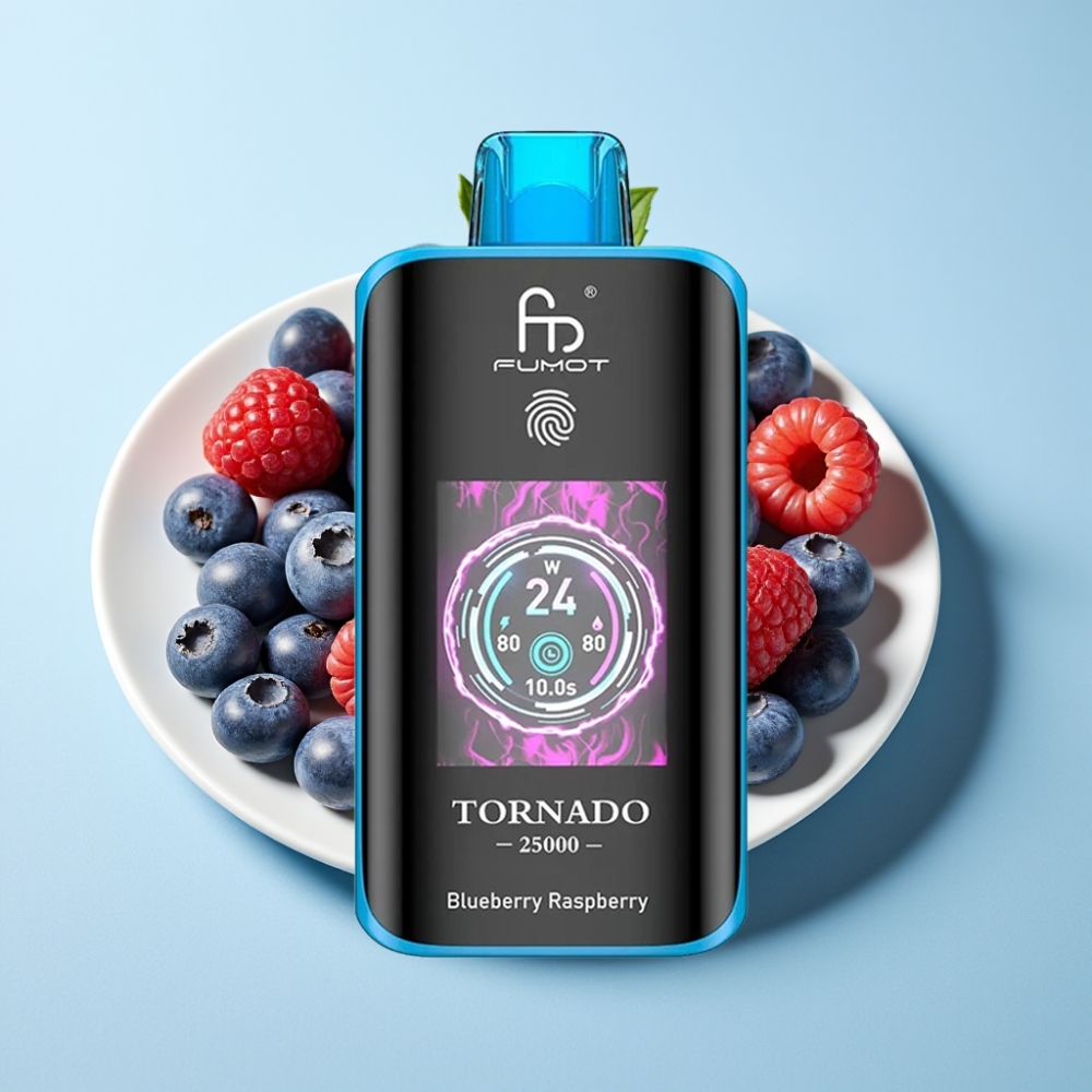 Fumot Tornado 25000 Puff HD Skärm 700mAh Blåbär Hallon