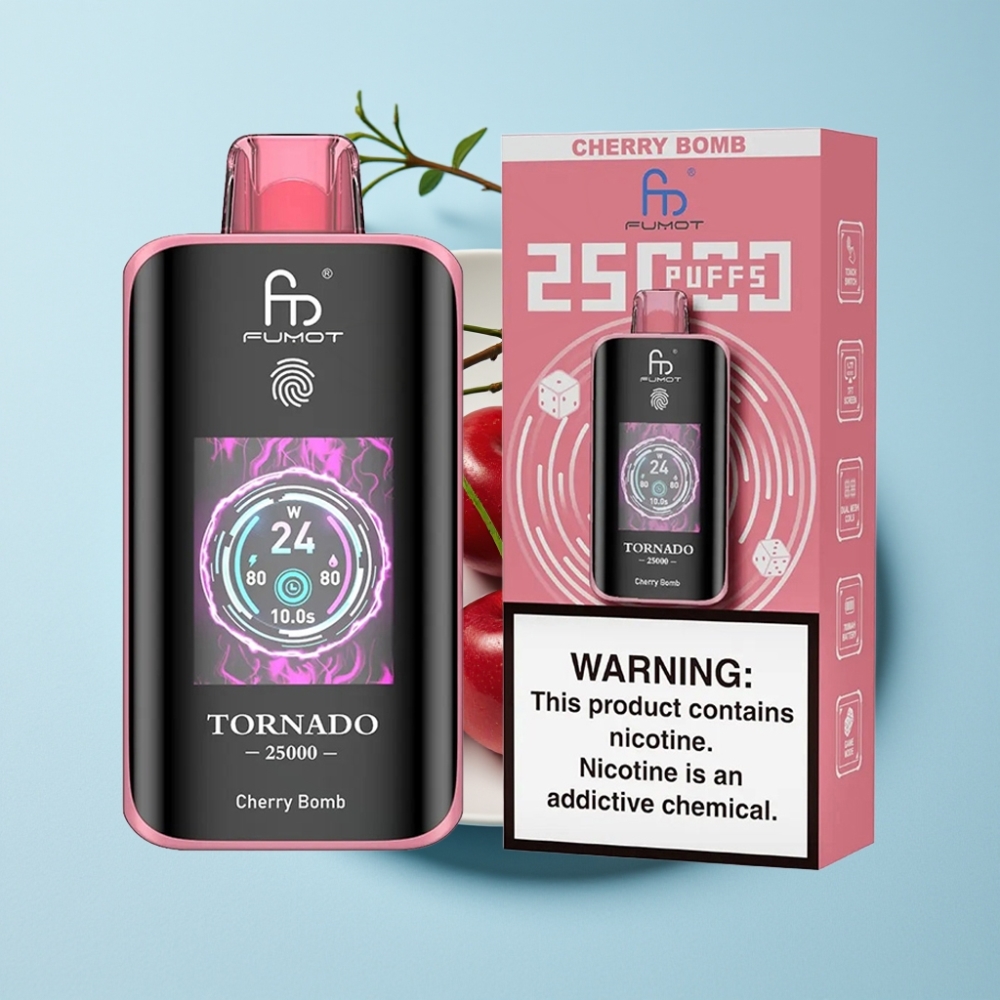 Fumot Tornado 25000 Puff HD Skärm 700mAh Type-C Körsbärsbomb