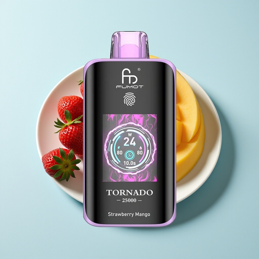 Fumot Tornado 25000 Puff HD-skärm 20ml Jordgubb Mango Typ-C