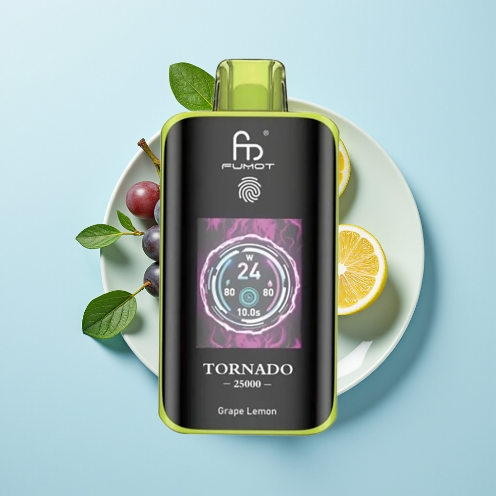 Fumot Tornado 25000 Puffar HD-skärm 20ml Vinbär Citron