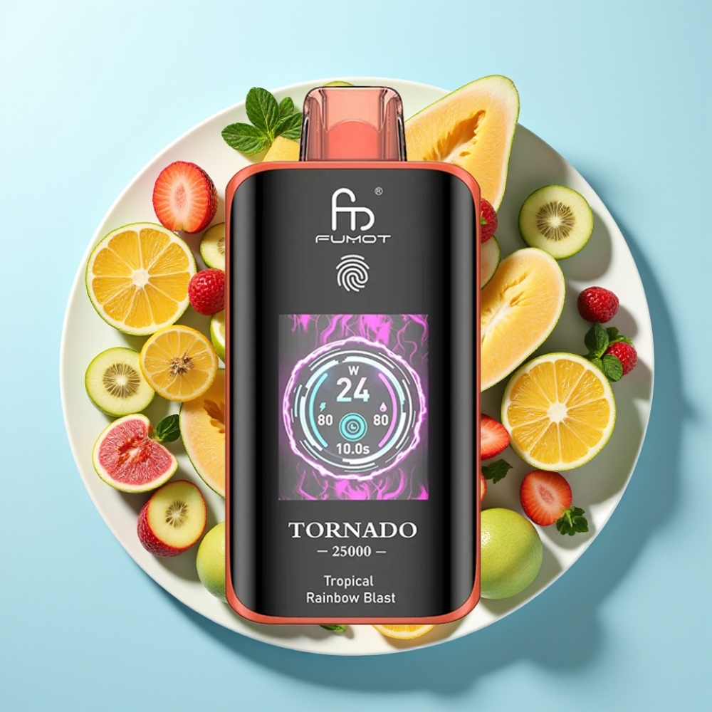Fumot Tornado 25000 Puffar HD-skärm 700mAh Tropisk Regnbåge