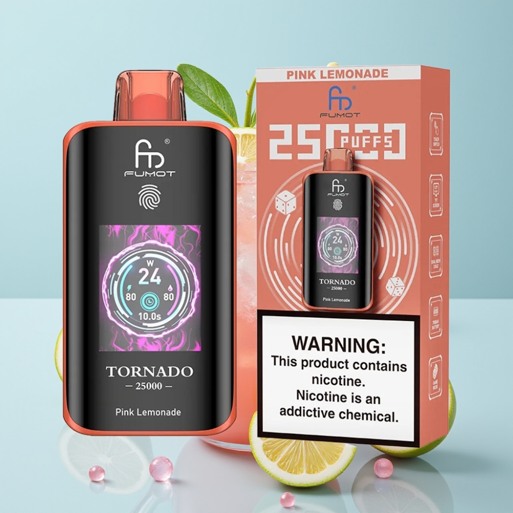 Fumot Tornado 25000 Puffs HD Skärm 20ml Pink Lemonade