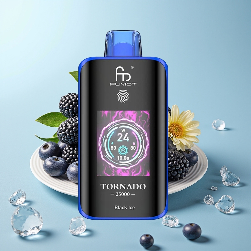 Fumot Tornado 25000 Puffs HD Skärm 700mAh 20ml Black Ice
