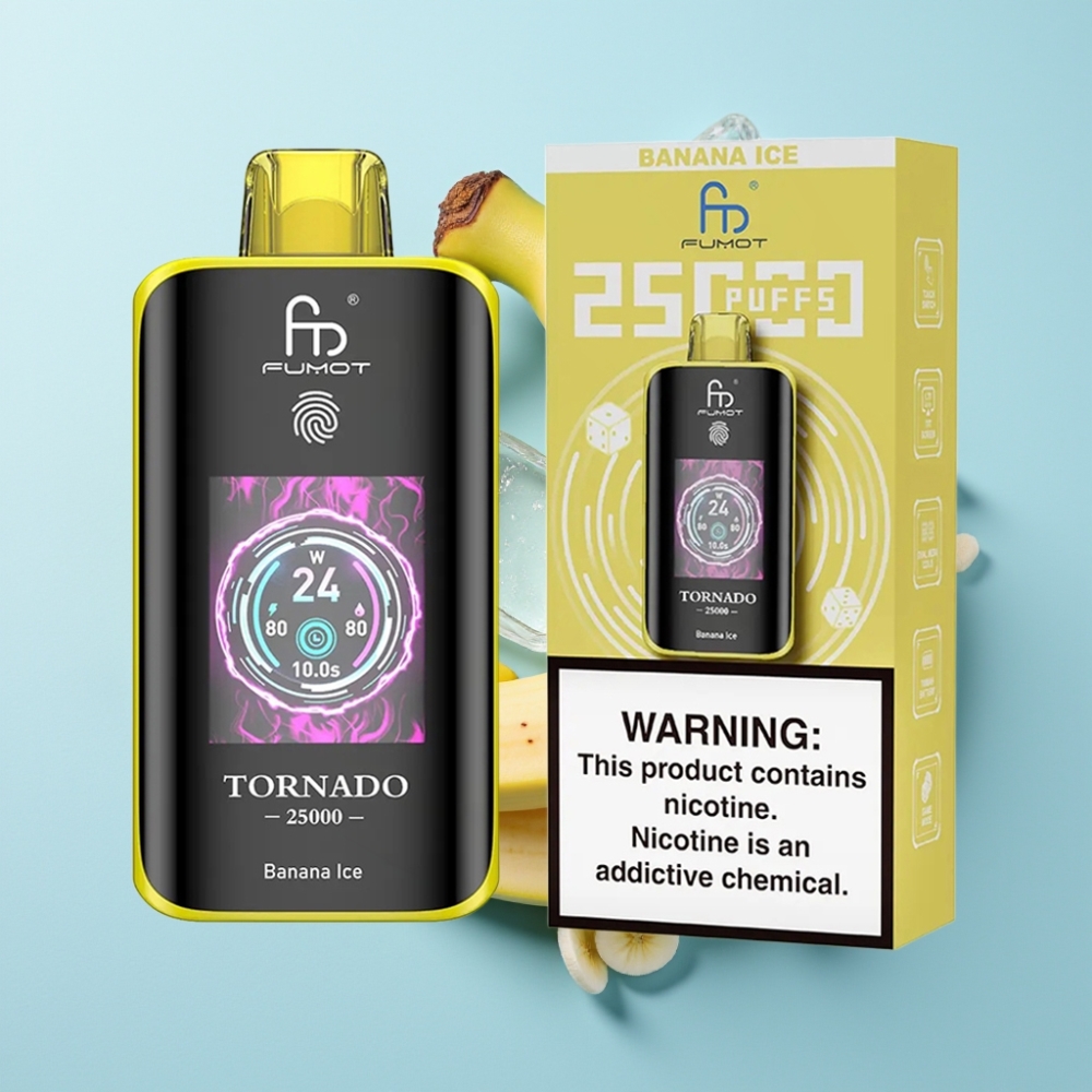 Fumot Tornado 25000 Puffs HD Skärm 700mAh Banan Is