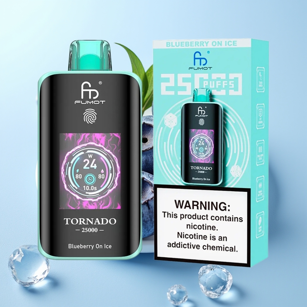 Fumot Tornado 25000 Puffs HD Skärm 700mAh Blåbär På Is