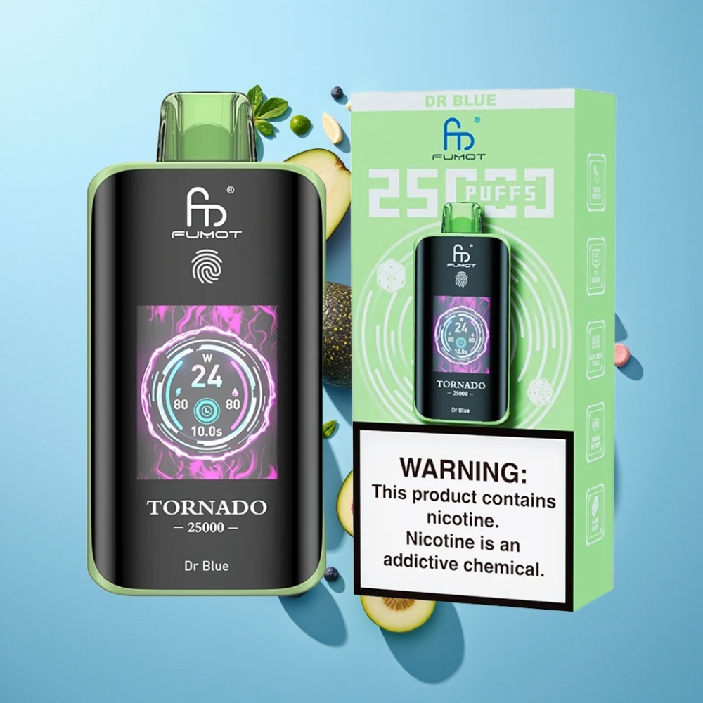 Fumot Tornado 25000 Puffs HD Skärm 700mAh Dr Blue