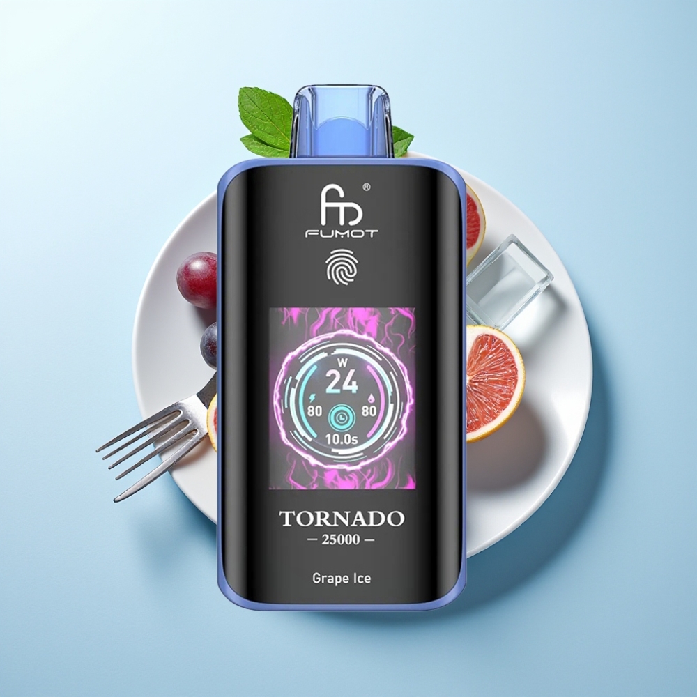 Fumot Tornado 25000 Puffs HD Skärm 700mAh Grape Ice