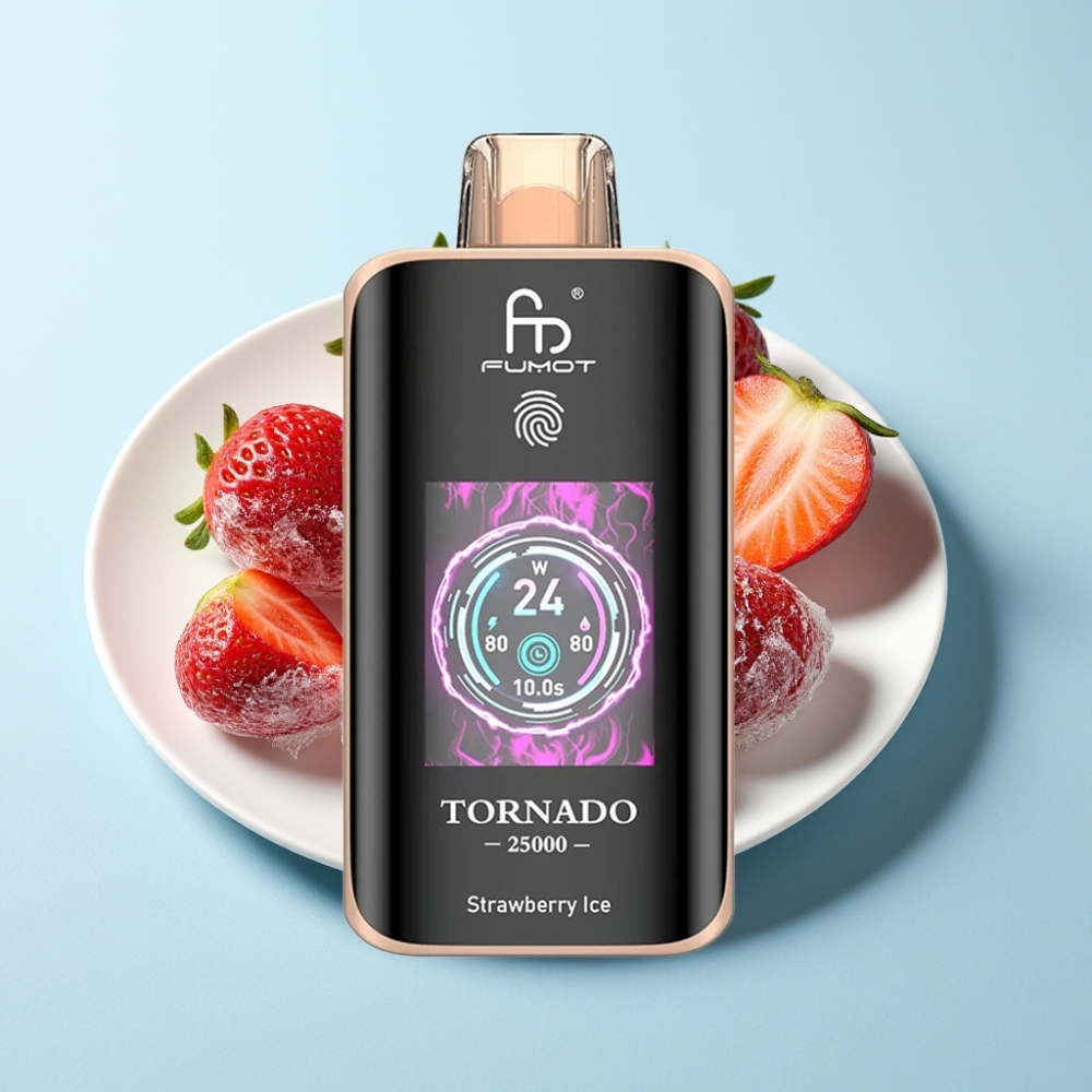 Fumot Tornado 25000 Puffs HD Skärm 700mAh Jordgubb Is