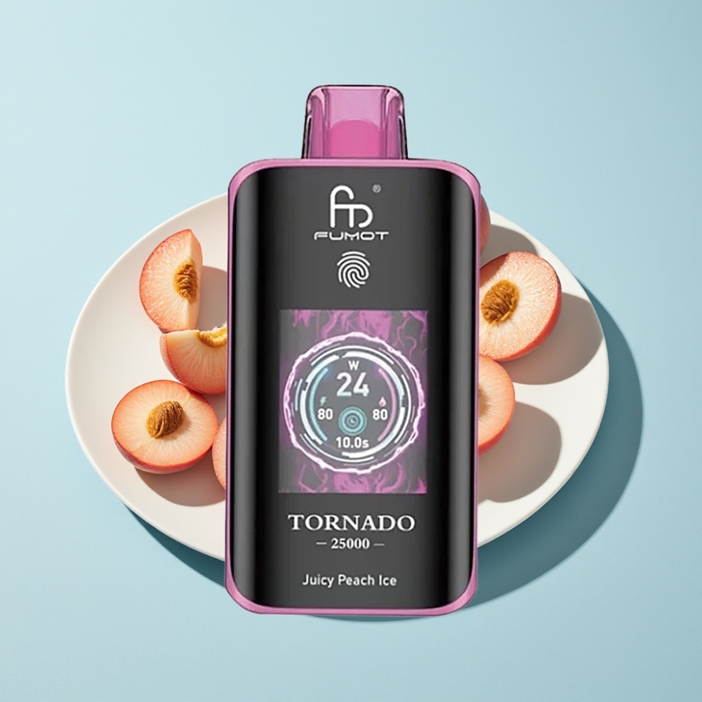Fumot Tornado 25000 Puffs HD Skärm 700mAh Juicy Peach Ice