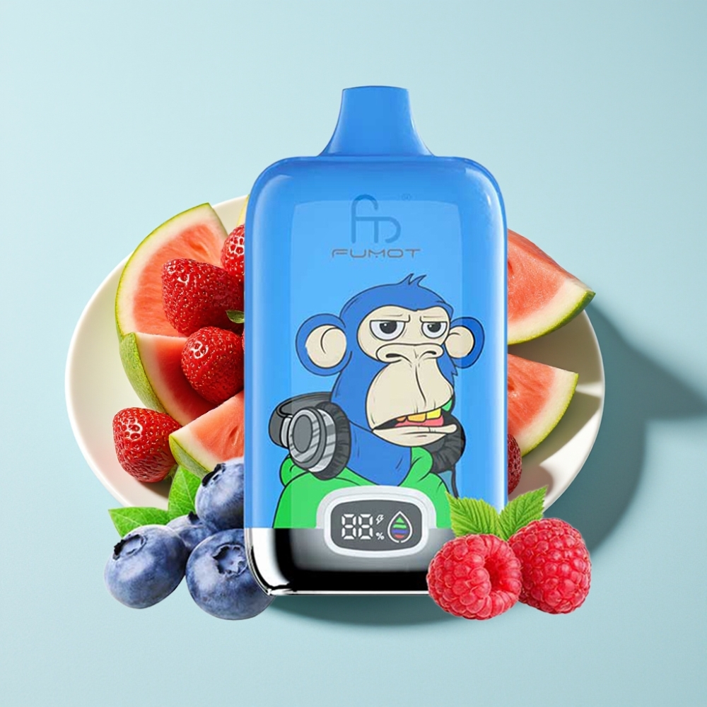 Fumot Tornado Digital Box 12000 Puffs 20ml Mesh MTL Jordgubb Vattenmelon