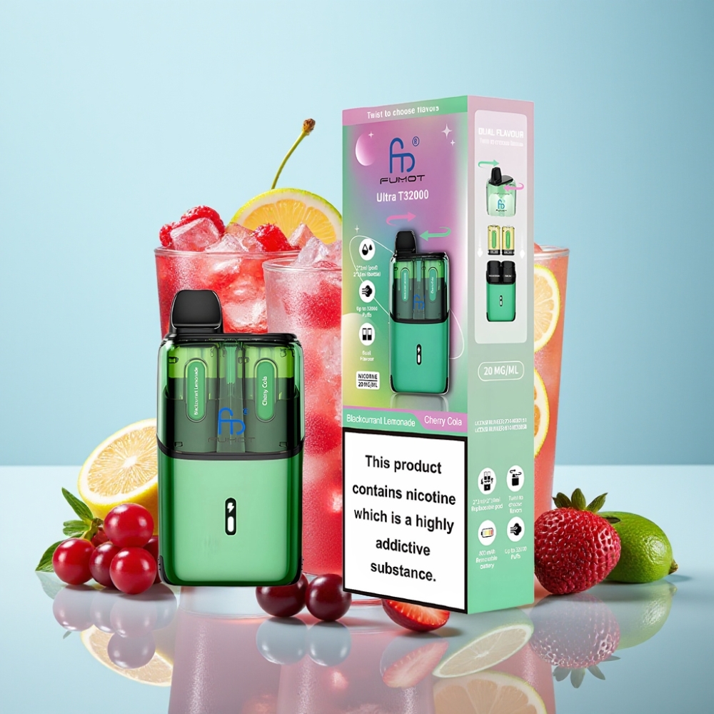 Fumot Ultra T32000 32000 puffar 24ml Svartvinbärs Lemonad - Cola med Körsbär Typ-C Laddning