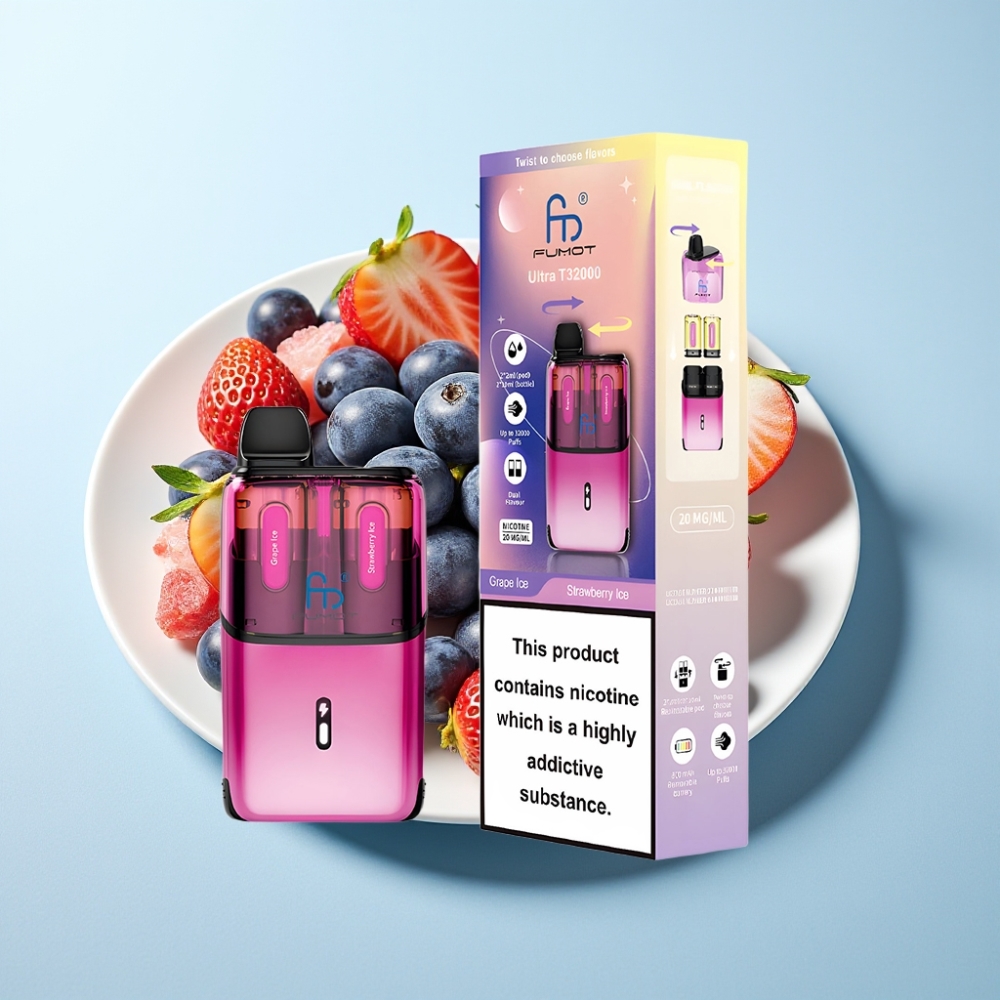 Fumot Ultra T32000 Disposable 32000 puffar 24ml 800mAh Grape Ice - Strawberry Ice