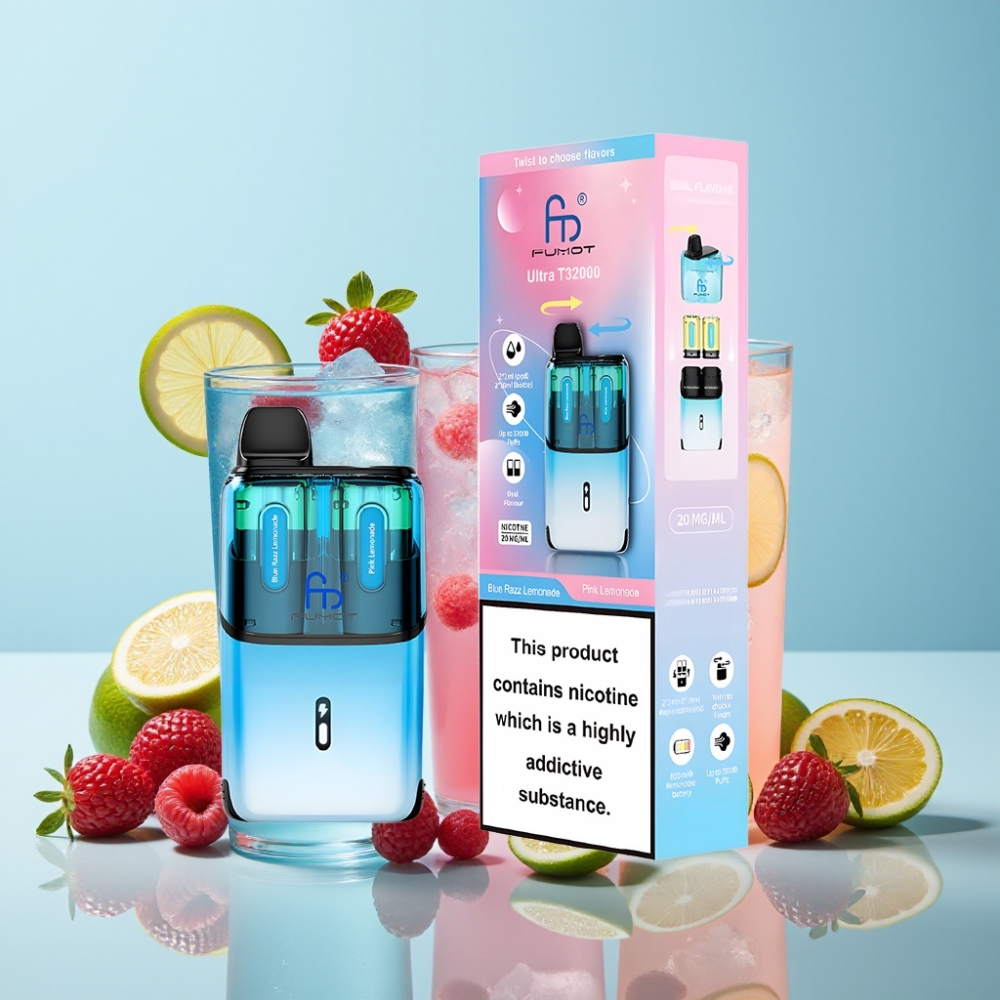 Fumot Ultra T32000 Disposable 32000 puffar 24ml Blå Hallon Lemonad - Rosa Lemonad