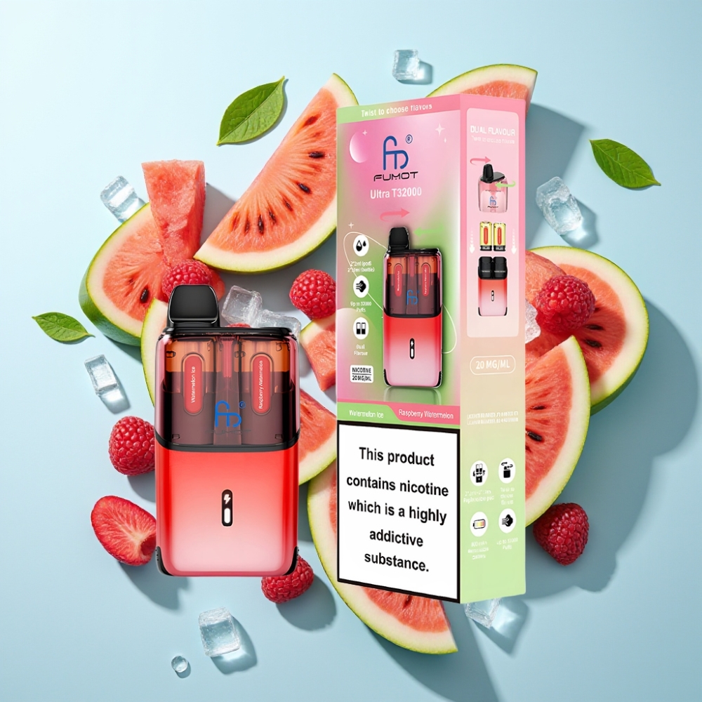 Fumot Ultra T32000 Disposable Vape 32000 puffar 24ml Vattenmelon Is - Hallon Vattenmelon Typ-C