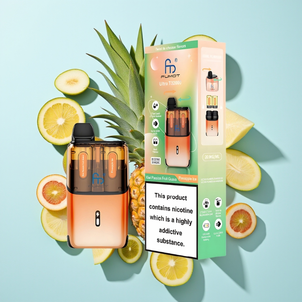 Fumot Ultra T32000 Disposable Vape 32000 puffar 800mAh 24ml Kiwi Passionfrukt Guava - Ananas Is