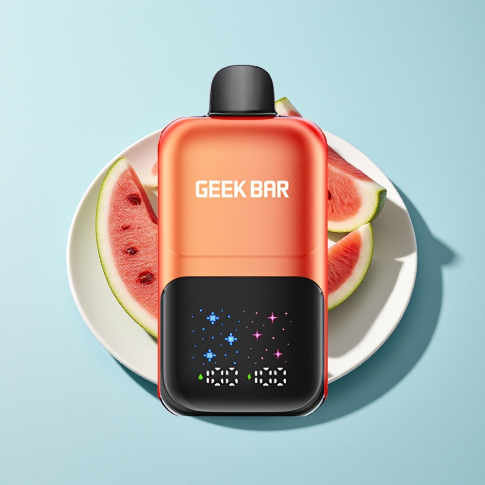 GEEK BAR 2GO 50000 Puffar Interaktiv Skärm Dubbla Tankar 20ml Vattenmelon Bubble Gum Ice