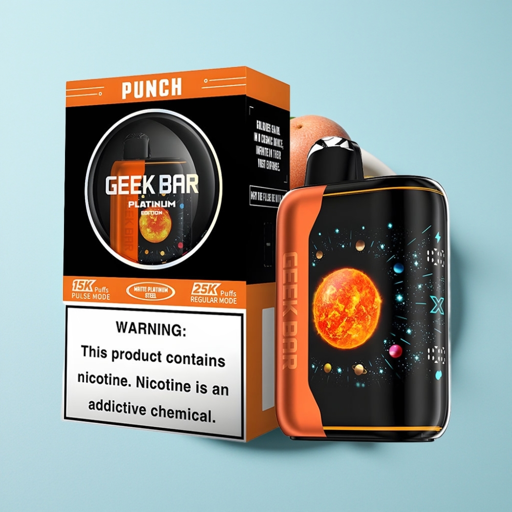 GEEK BAR Platinum Edition 25000 Puffar Matte Platinum Steel Snabbuppladdning