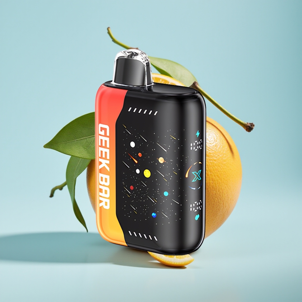 GEEK BAR Pulse X 42K Puffs Meteor Edition Orange Drake Med 3D-böjd skärm  Dubbel Mesh Coil