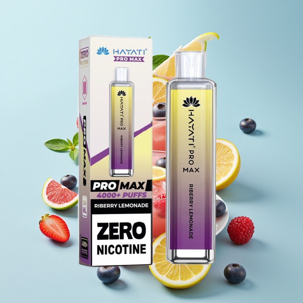 Hayati Pro Max 4000 Puffar Återuppladdningsbar Disposable Vape Riberry Lemonade