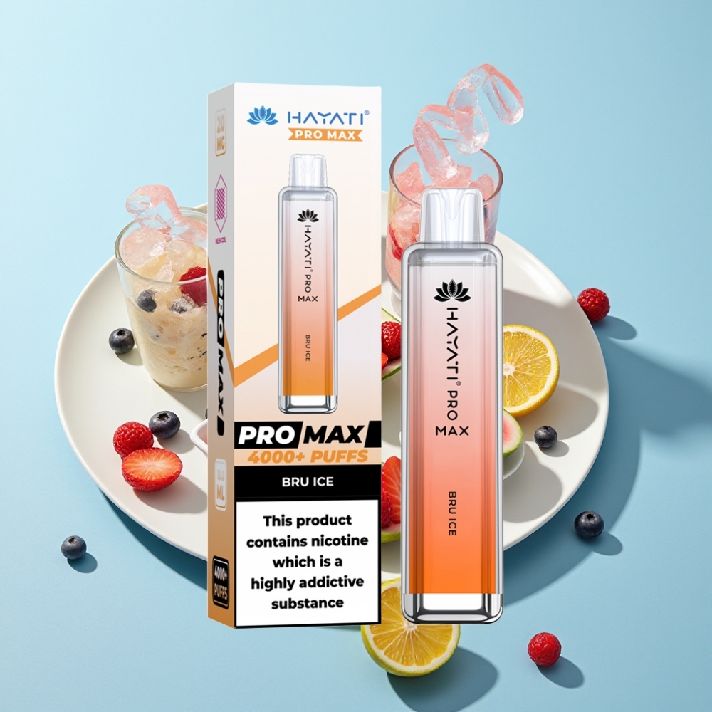 Hayati Pro Max 4000 Puffs Disposable Vape Dual Mesh Coil Bru Ice