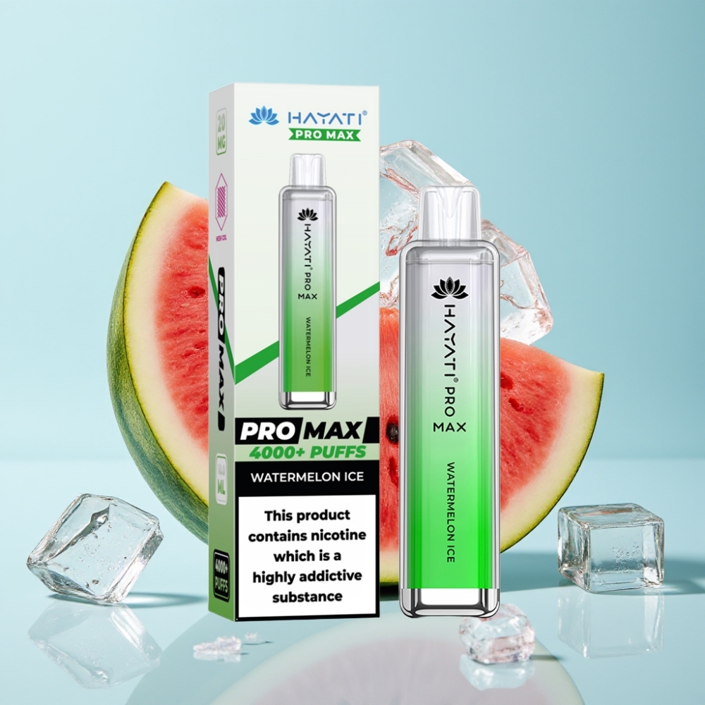 Hayati Pro Max 4000 Puffs Omladdningsbar Disposable Vape 2ml Tank Vattenmelon Is